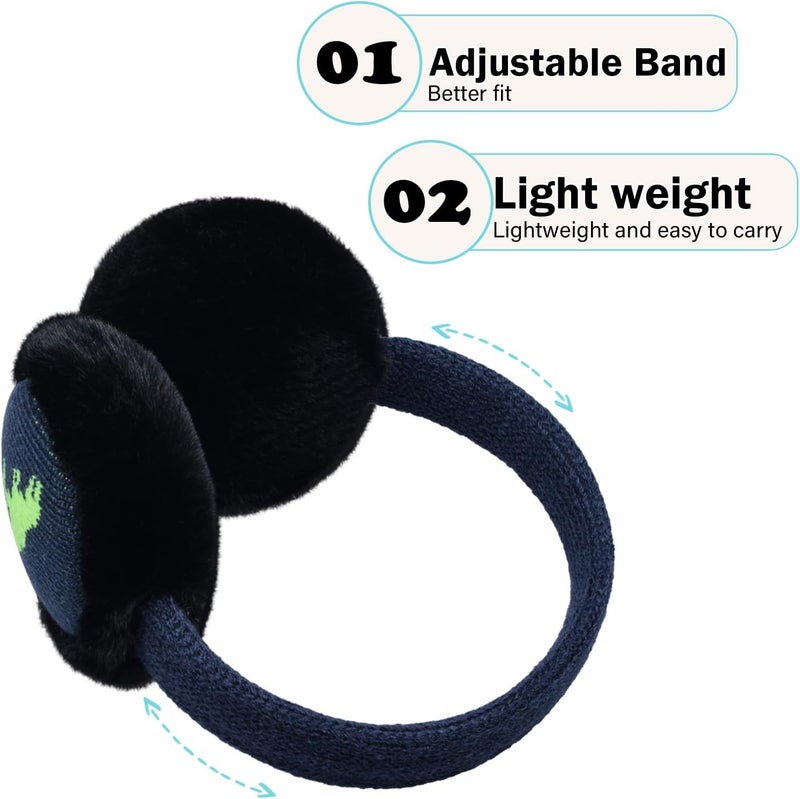 EDCYF Kids Knit EarMuffs Plush Warm Ear Muffs Winter Cold Weather Ear Warmer for Boys Girls - Image 3
